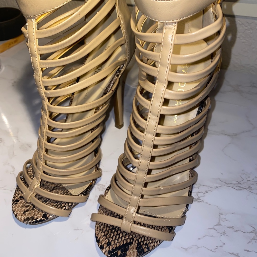 Tan Snake Skin Heels